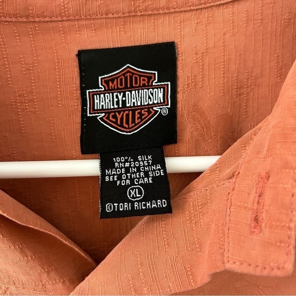 HARLEY DAVIDSON by Tori Richard Purple Silk Motorcycle Shirt Men's XL - Picture 7 of 7